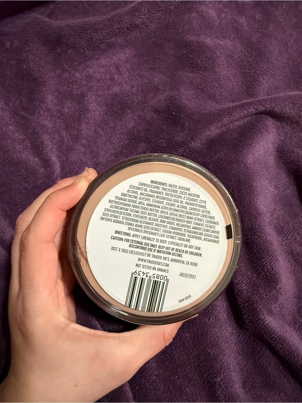 Caramel Creme Scented Body Butter - Trader Joes New sealed